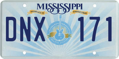 MS license plate DNX171