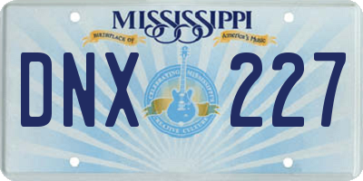 MS license plate DNX227