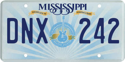 MS license plate DNX242
