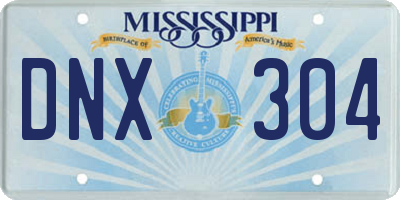 MS license plate DNX304