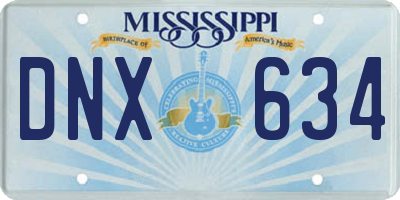 MS license plate DNX634