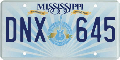 MS license plate DNX645
