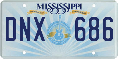 MS license plate DNX686