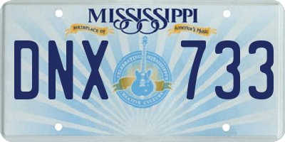 MS license plate DNX733
