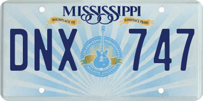 MS license plate DNX747