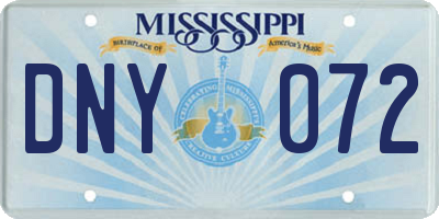 MS license plate DNY072