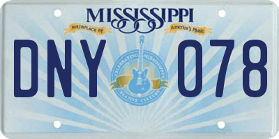 MS license plate DNY078
