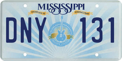 MS license plate DNY131
