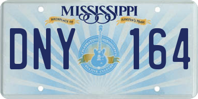 MS license plate DNY164