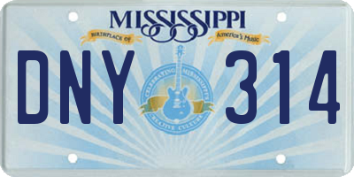 MS license plate DNY314