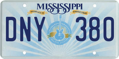 MS license plate DNY380