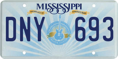 MS license plate DNY693