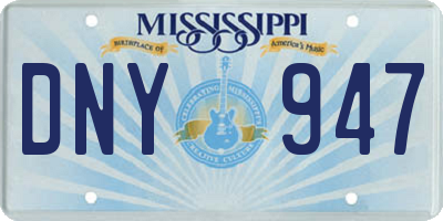 MS license plate DNY947