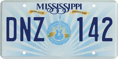 MS license plate DNZ142