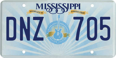 MS license plate DNZ705