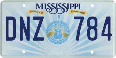 MS license plate DNZ784
