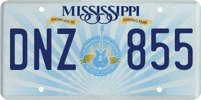 MS license plate DNZ855