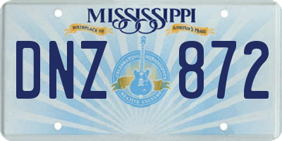 MS license plate DNZ872