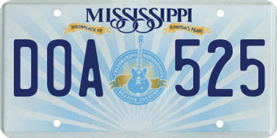 MS license plate DOA525