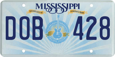 MS license plate DOB428