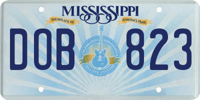MS license plate DOB823
