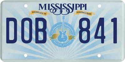 MS license plate DOB841