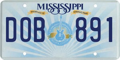 MS license plate DOB891