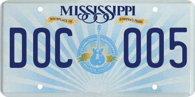 MS license plate DOC005