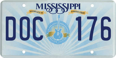 MS license plate DOC176
