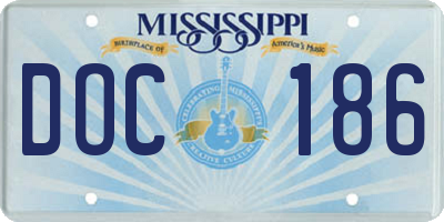 MS license plate DOC186