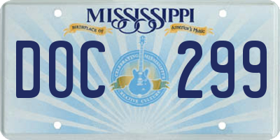 MS license plate DOC299