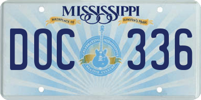 MS license plate DOC336