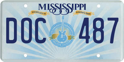 MS license plate DOC487