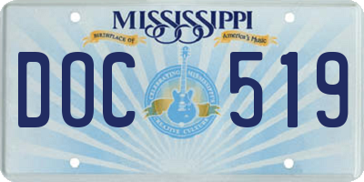 MS license plate DOC519