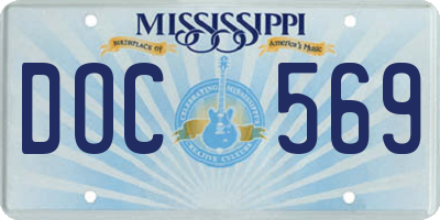 MS license plate DOC569