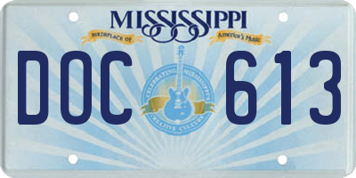 MS license plate DOC613