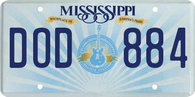 MS license plate DOD884