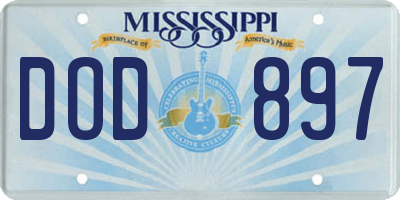 MS license plate DOD897