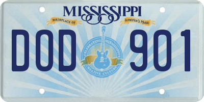 MS license plate DOD901