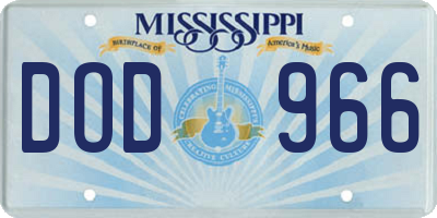 MS license plate DOD966
