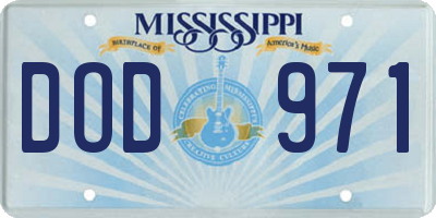 MS license plate DOD971