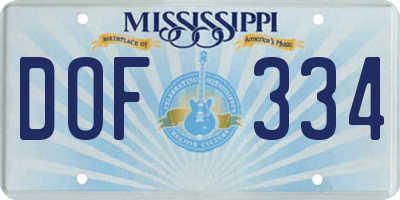 MS license plate DOF334