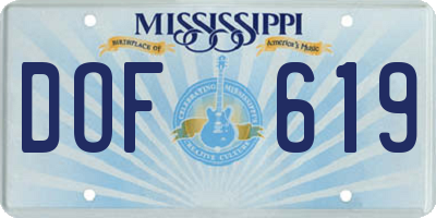 MS license plate DOF619