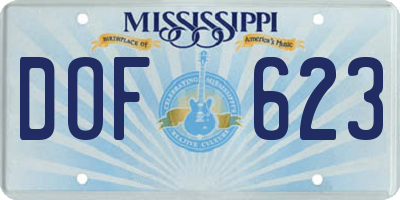 MS license plate DOF623