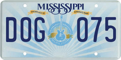 MS license plate DOG075