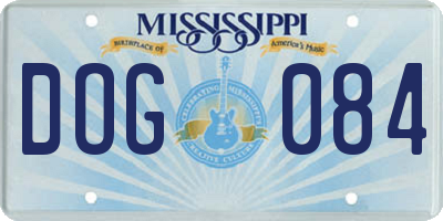 MS license plate DOG084