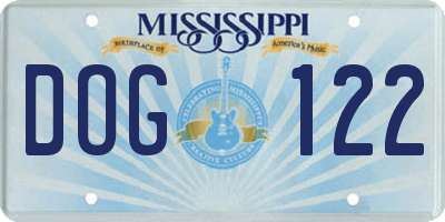 MS license plate DOG122