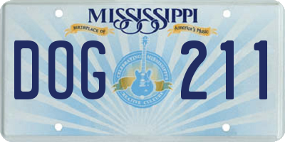 MS license plate DOG211