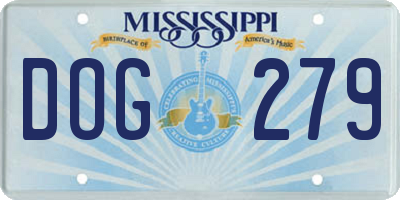 MS license plate DOG279