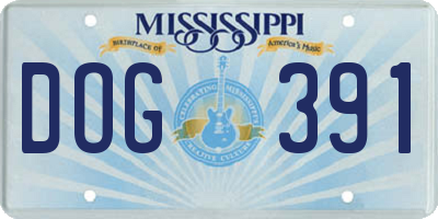 MS license plate DOG391